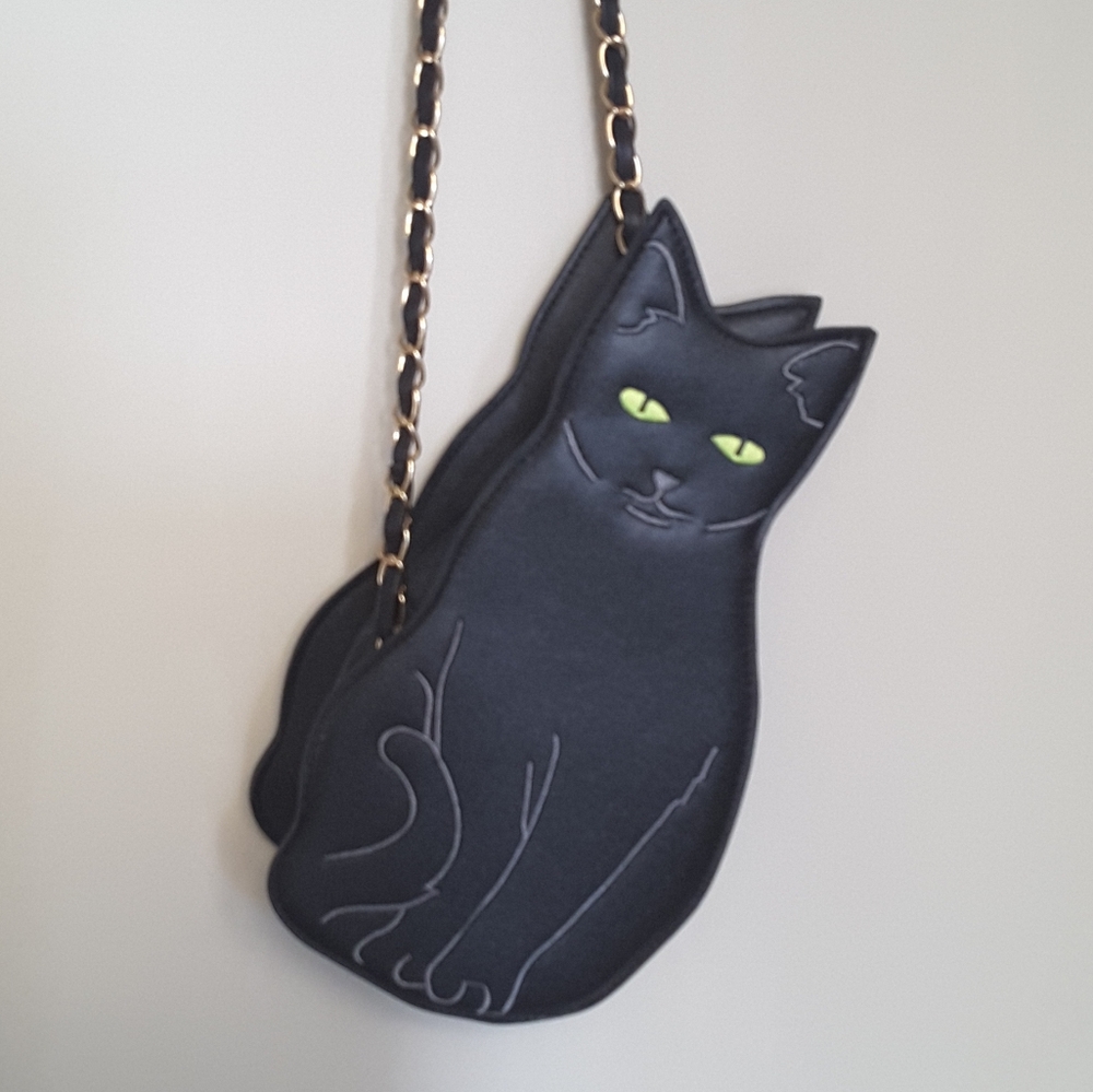 Black Cat-Shaped Shoulder Bag - Picture 2 of 6